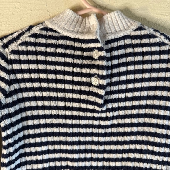 Janie and Jack Mockneck Striped Sweater Dress Navy and White Size 2T - Picture 8 of 10